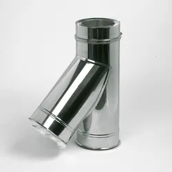 Dubbelwandig rookgas T-stuk 45°, Ubbink Ubitherm, Ø175mm